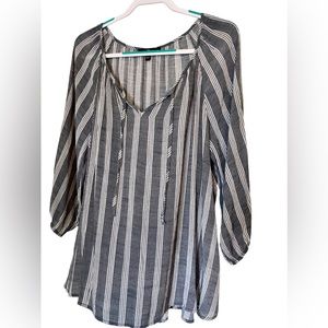 Fred David blue and white stripped top